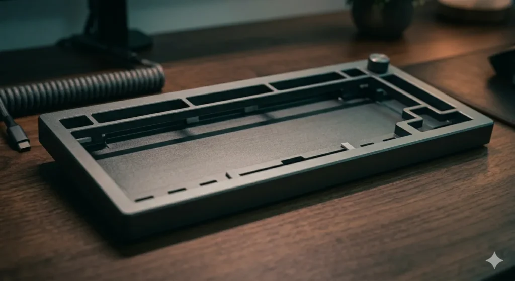 CNC aluminum 75% keyboard case with gasket mount design for a custom build