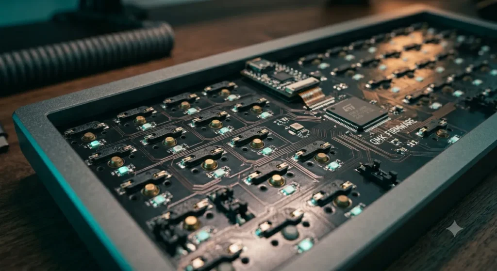 Hot-swap PCB with QMK/VIA support for a custom mechanical keyboard build